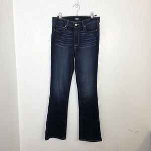 Paige Dark Wash High Rise Manhattan Cute Trendy Flattering Bootcut Jeans Size 27